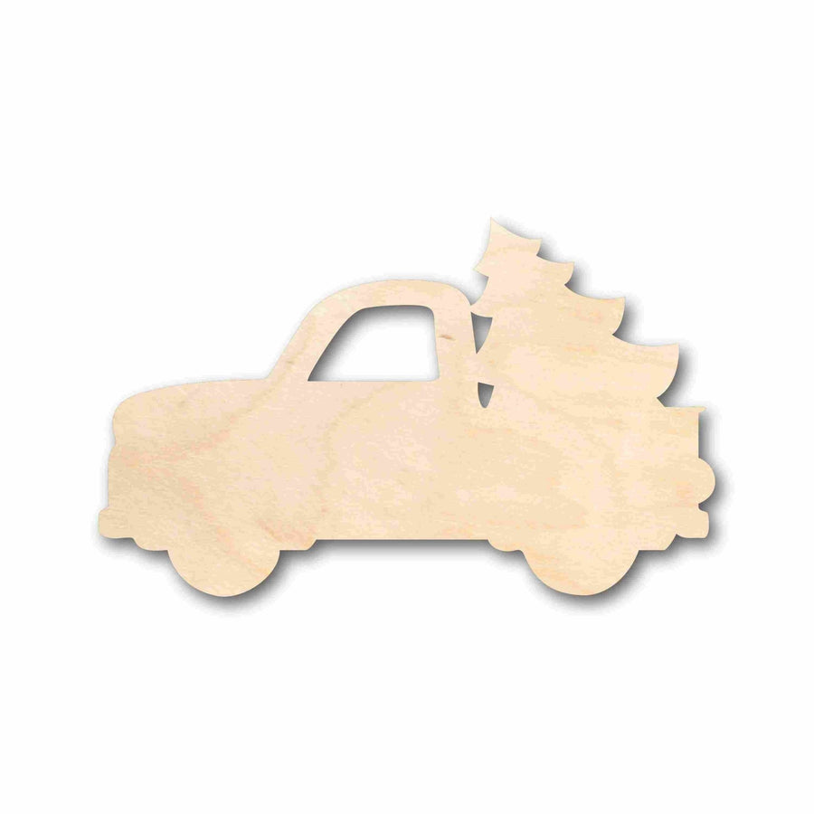 Unfinished Wood Christmas Tree Car Truck Silhouette - Craft - up to 46" DIY - NameSigns.com