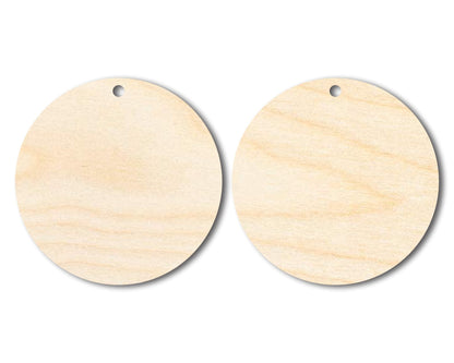 Unfinished Wood Circle Earring Blank Pair - DIY Jewelry Craft - Available in 1" to 3" - NameSigns.com