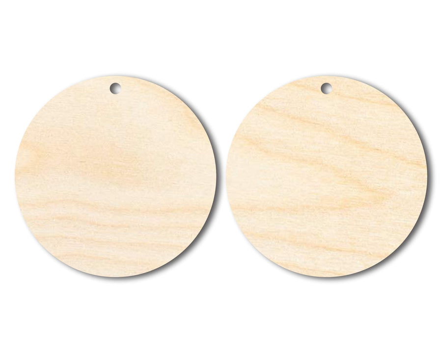Unfinished Wood Circle Earring Blank Pair - DIY Jewelry Craft - Available in 1" to 3" - NameSigns.com