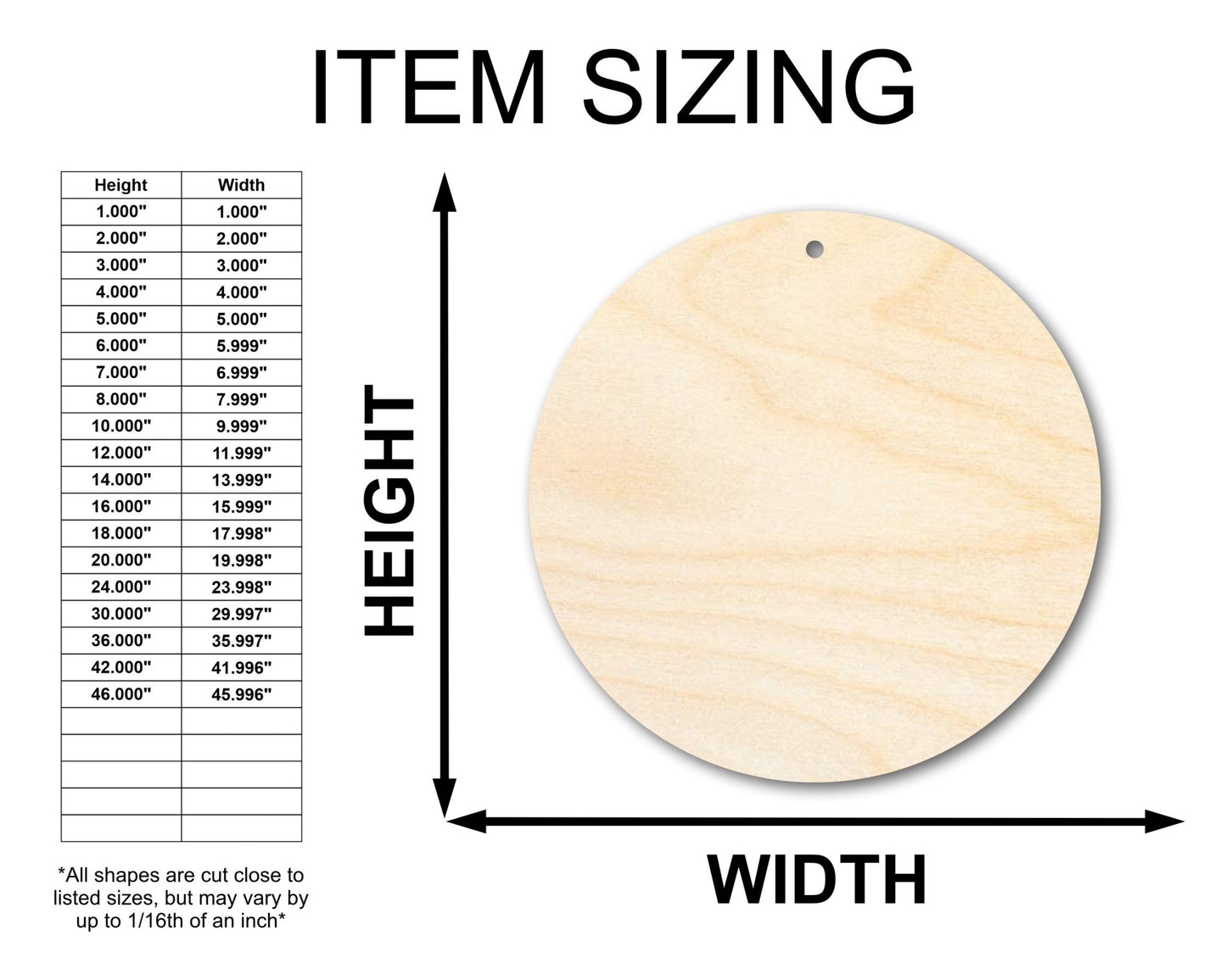 Unfinished Wood Circle Earring Blank Pair - DIY Jewelry Craft - Available in 1" to 3" - NameSigns.com