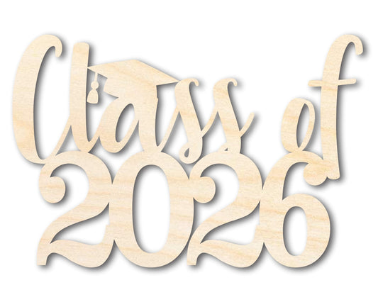 Unfinished Wood Class of 2026 Shape | DIY Craft Cutout | up to 46" DIY - NameSigns.com