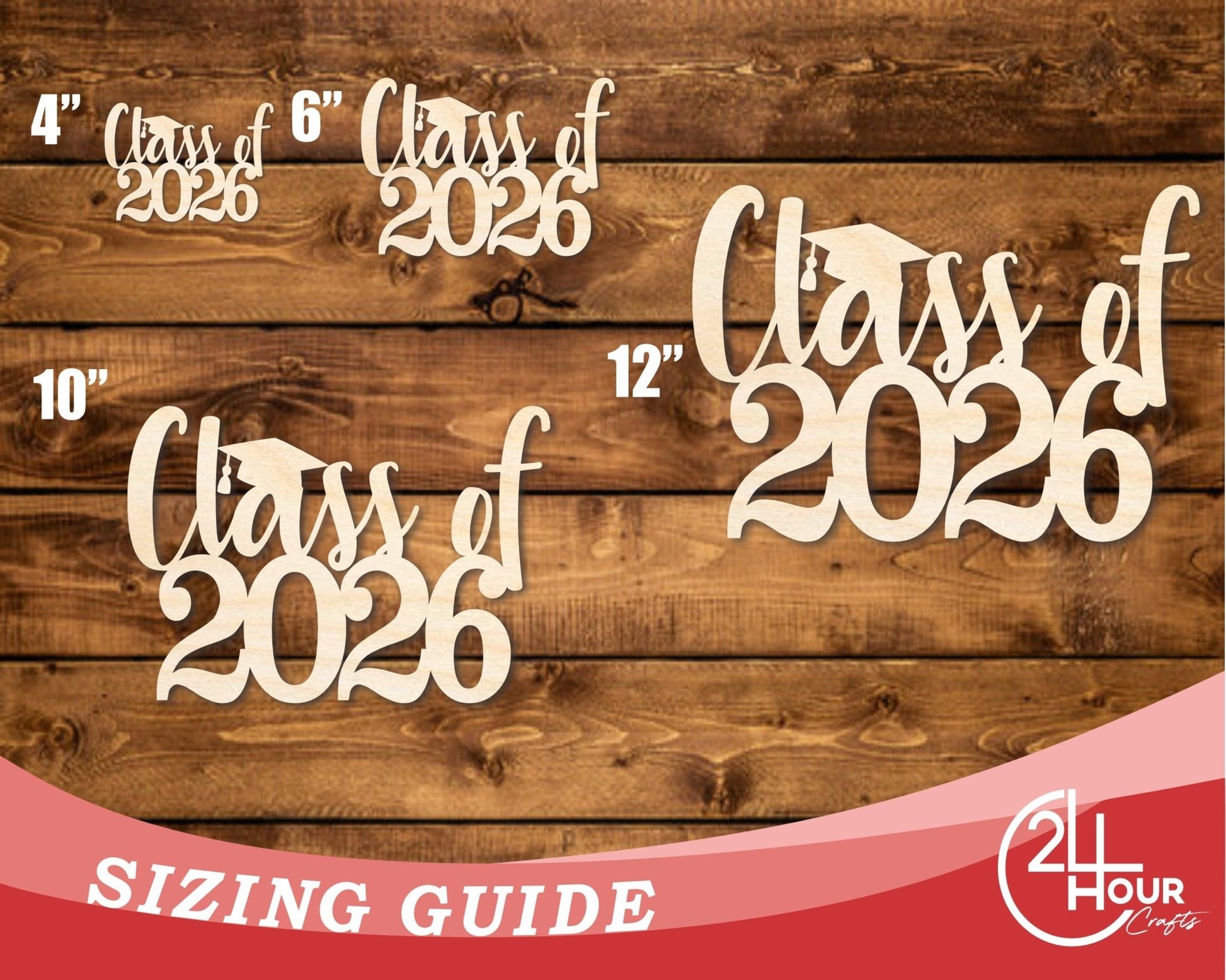 Unfinished Wood Class of 2026 Shape | DIY Craft Cutout | up to 46" DIY - NameSigns.com