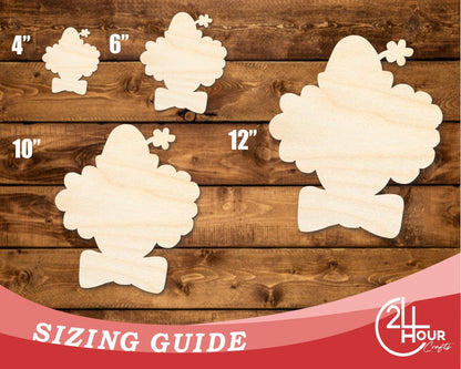 Unfinished Wood Clown Head Shape | DIY Craft Cutout | up to 46" DIY - NameSigns.com