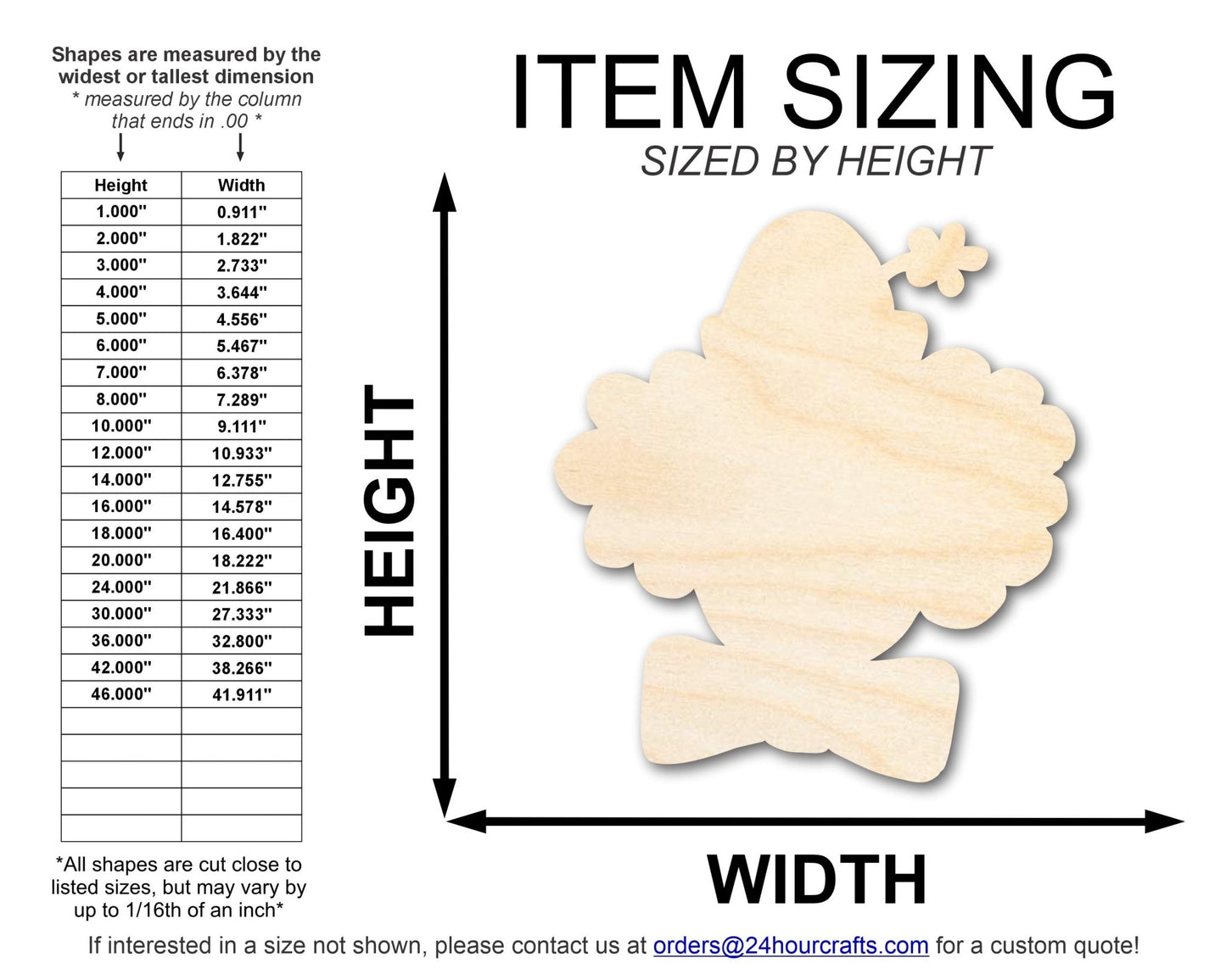 Unfinished Wood Clown Head Shape | DIY Craft Cutout | up to 46" DIY - NameSigns.com