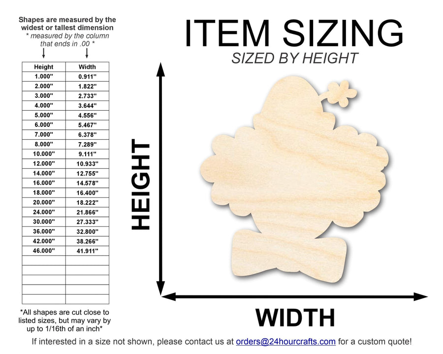 Unfinished Wood Clown Head Shape | DIY Craft Cutout | up to 46" DIY - NameSigns.com