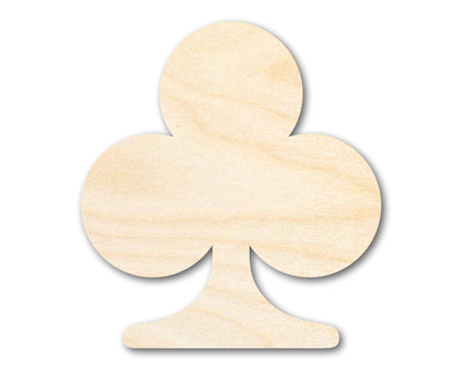 Unfinished Wood Club Shape | DIY Playing Cards Craft Cutout | Up to 36" - NameSigns.com