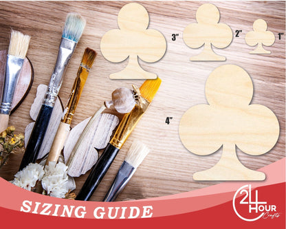 Unfinished Wood Club Shape | DIY Playing Cards Craft Cutout | Up to 36" - NameSigns.com