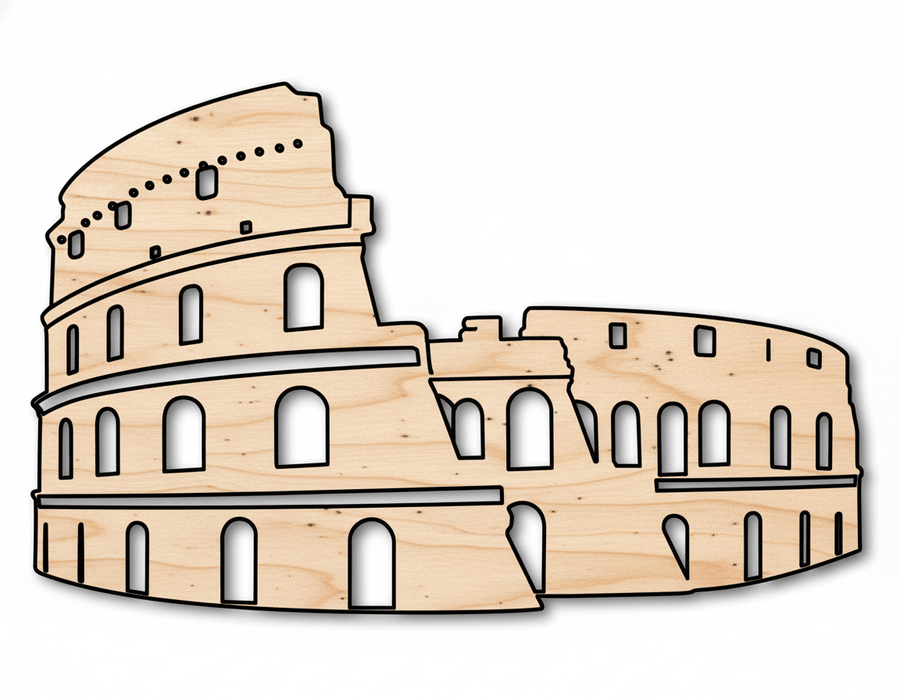 Unfinished Wood Colosseum Shape | DIY Craft Cutout | up to 46" DIY - NameSigns.com