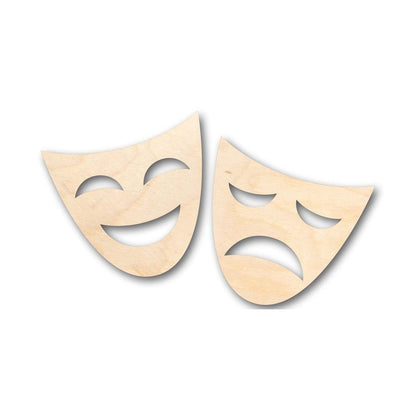 Unfinished Wood Comedy Tragedy Shape - Theatre - Craft - up to 46" DIY - NameSigns.com