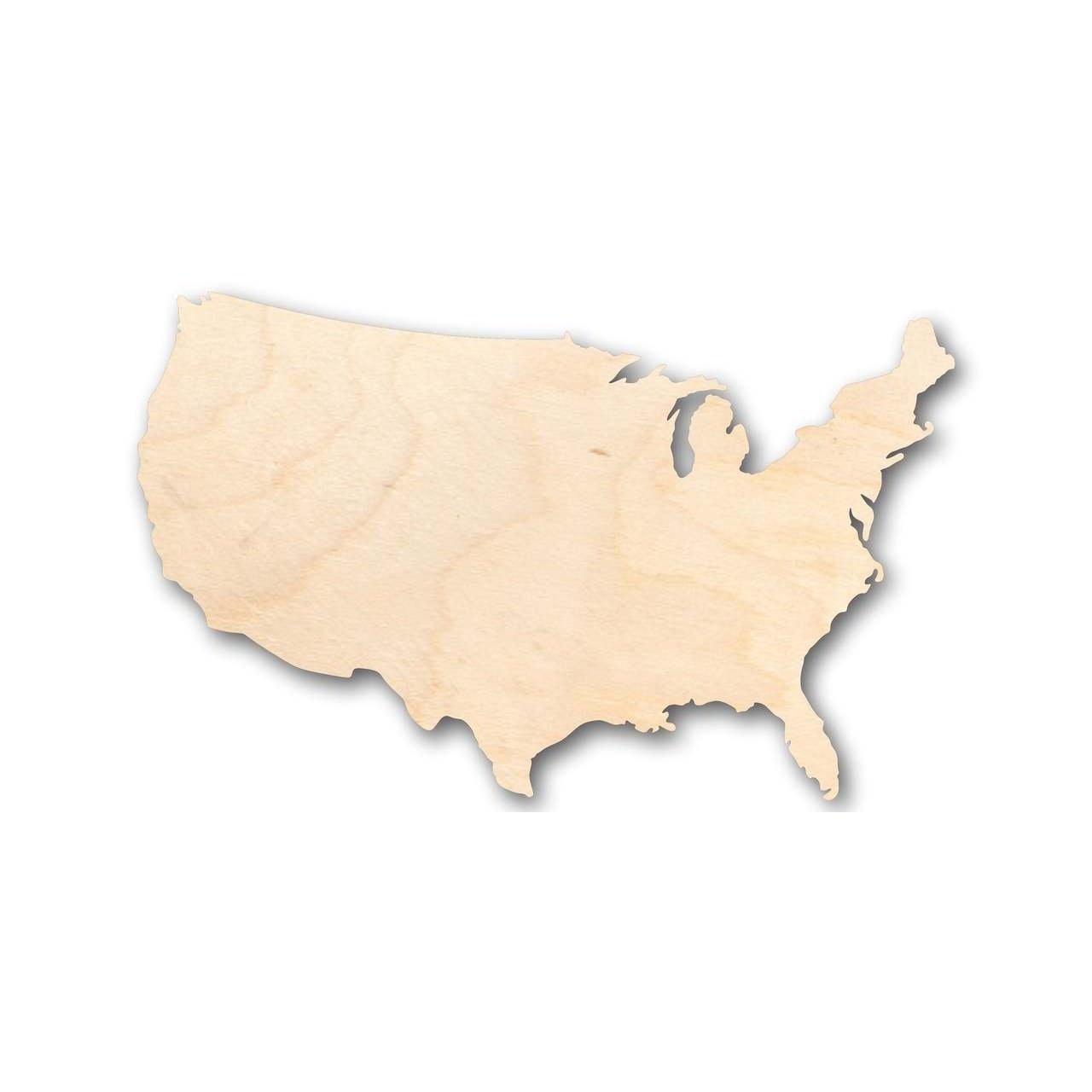 Unfinished Wood Continental United States Shape - USA - Country - Craft - up to 46" DIY - NameSigns.com