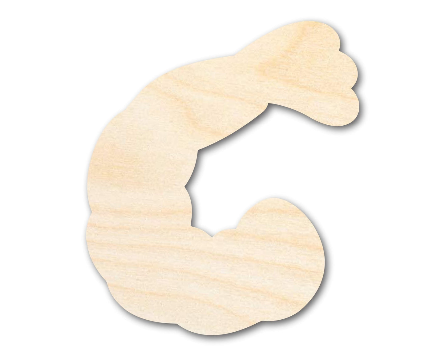 Unfinished Wood Cooked Shrimp Shape | DIY Craft Cutout | up to 46" DIY - NameSigns.com