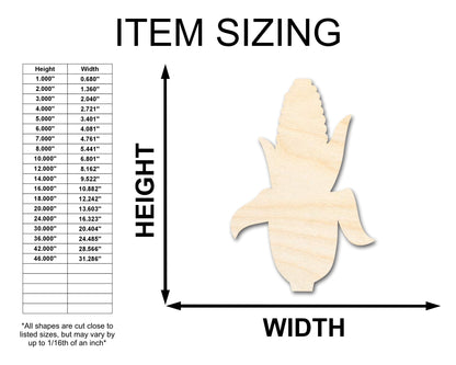 Unfinished Wood Corn on the Cob Shape | Craft Cutout | up to 46" DIY - NameSigns.com