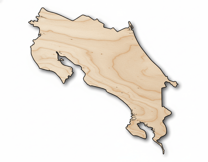 Unfinished Wood Costa Rica Country Shape - Central America Craft - up to 46" DIY - NameSigns.com