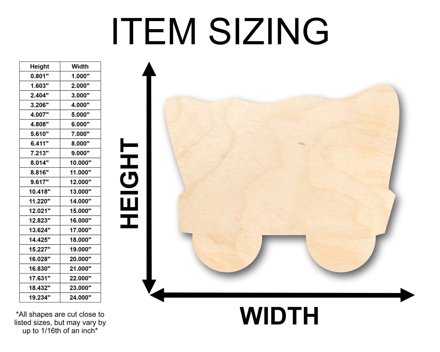 Unfinished Wood Covered Wagon Shape - Craft - up to 46" DIY - NameSigns.com