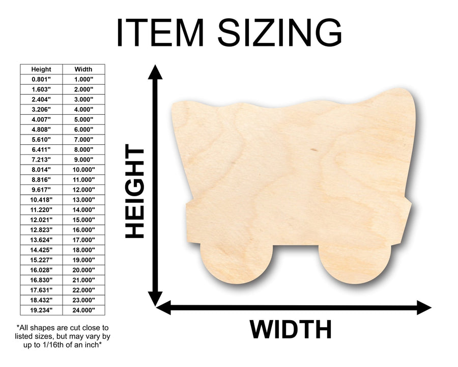 Unfinished Wood Covered Wagon Shape - Craft - up to 46" DIY - NameSigns.com