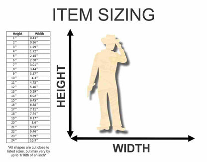 Unfinished Wood Cowboy Shape - Western - Craft - up to 46" DIY - NameSigns.com