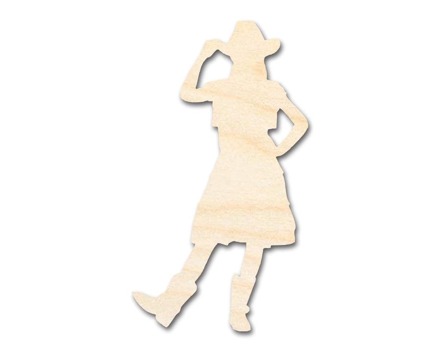 Unfinished Wood Cowgirl Shape | DIY Craft Cutout | up to 46" DIY - NameSigns.com