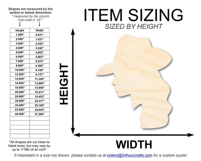 Unfinished Wood Cowgirl Silhouette Shape | DIY Craft Cutout | up to 46" DIY - NameSigns.com