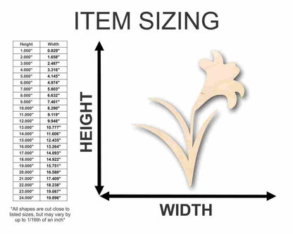 Unfinished Wood Craft Easter Lily Shape - Easter Flower - Craft up to 46" DIY - NameSigns.com
