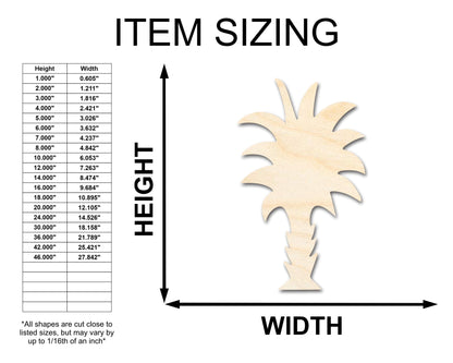 Unfinished Wood Crafty Palm Tree Shape - Craft - up to 46" - NameSigns.com