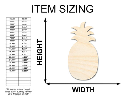 Unfinished Wood Crafty Pineapple Shape - Craft - up to 46" - NameSigns.com