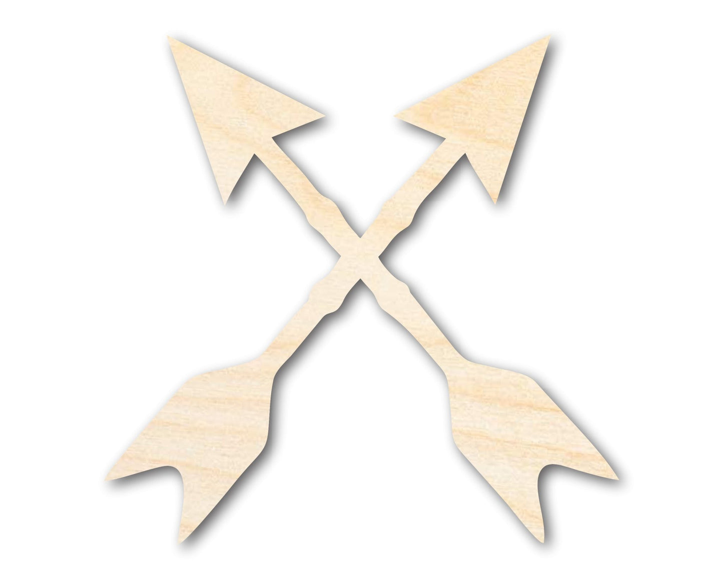Unfinished Wood Crossed Arrows Shape | Craft Cutout | up to 46" DIY - NameSigns.com