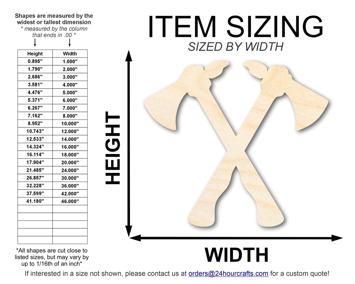 Unfinished Wood Crossed Tomahawks Shape | Native American | Craft Cutout | up to 46" DIY - NameSigns.com