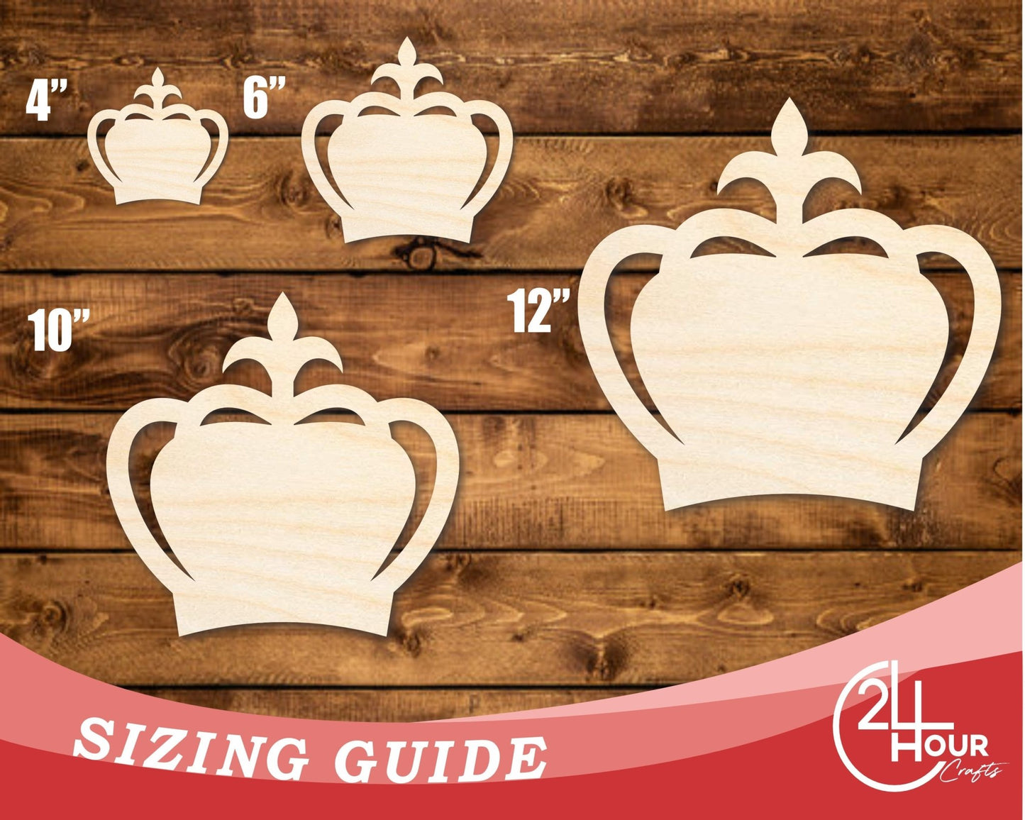 Unfinished Wood Crown Shape | DIY Craft Cutout | up to 46" DIY - NameSigns.com