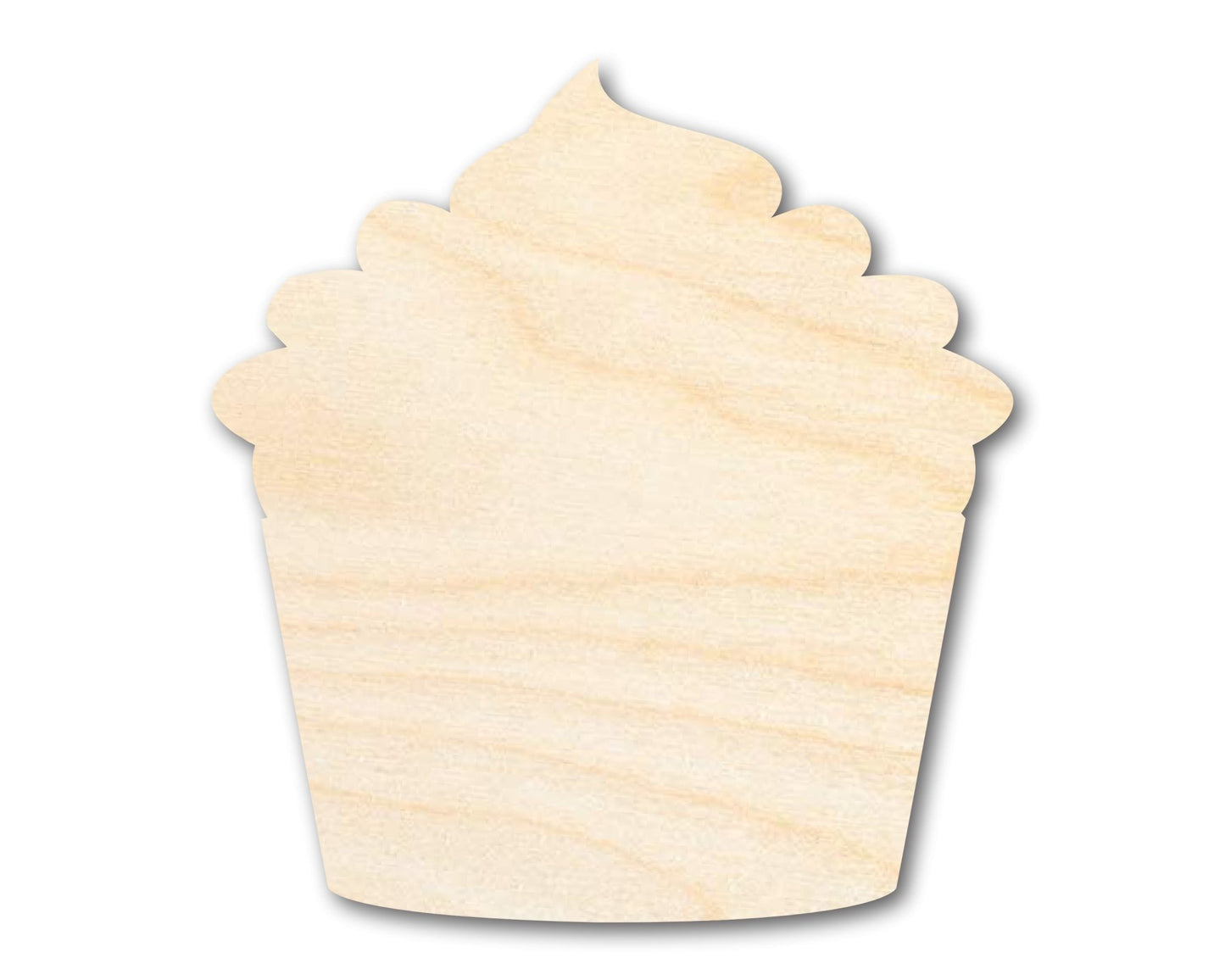 Unfinished Wood Cupcake Shape - Craft - up to 46" - NameSigns.com