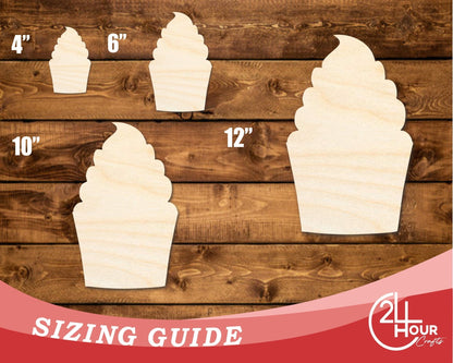 Unfinished Wood Cupcake Shape | DIY Craft Cutout | up to 46" DIY - NameSigns.com