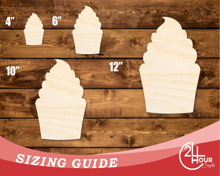 Unfinished Wood Cupcake Shape | DIY Craft Cutout | up to 46" DIY - NameSigns.com