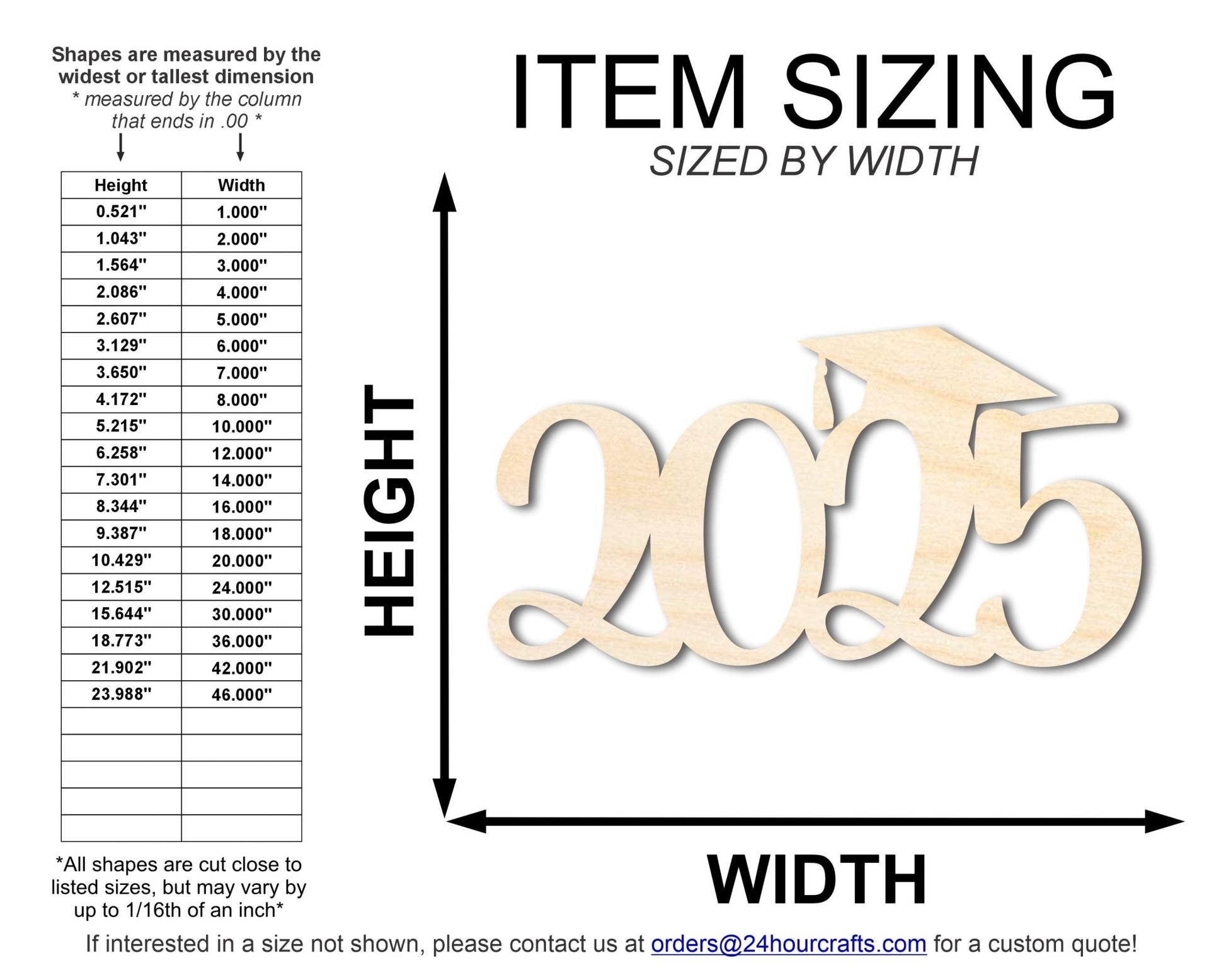 Unfinished Wood Cursive 2025 Shape | DIY Craft Cutout | up to 46" DIY - NameSigns.com