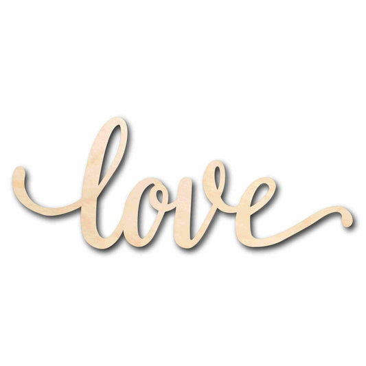 Unfinished Wood Cursive Love Craft | Valentine's Day Wedding DIY | Up to 46" - NameSigns.com