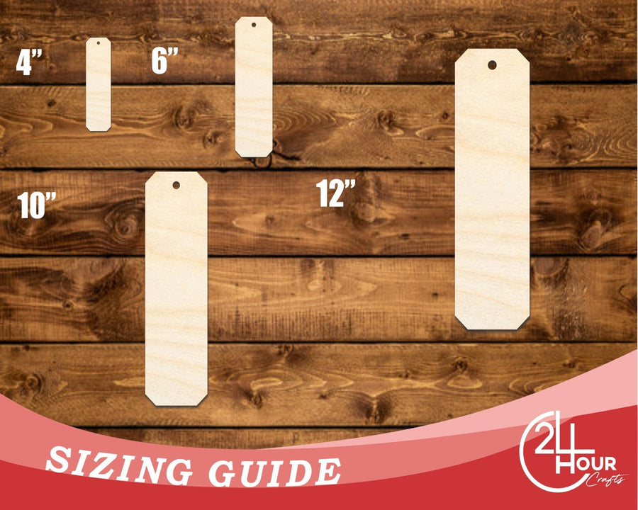 Unfinished Wood Cut Edge Bookmark Shape | DIY Craft Cutout | up to 12" DIY - NameSigns.com