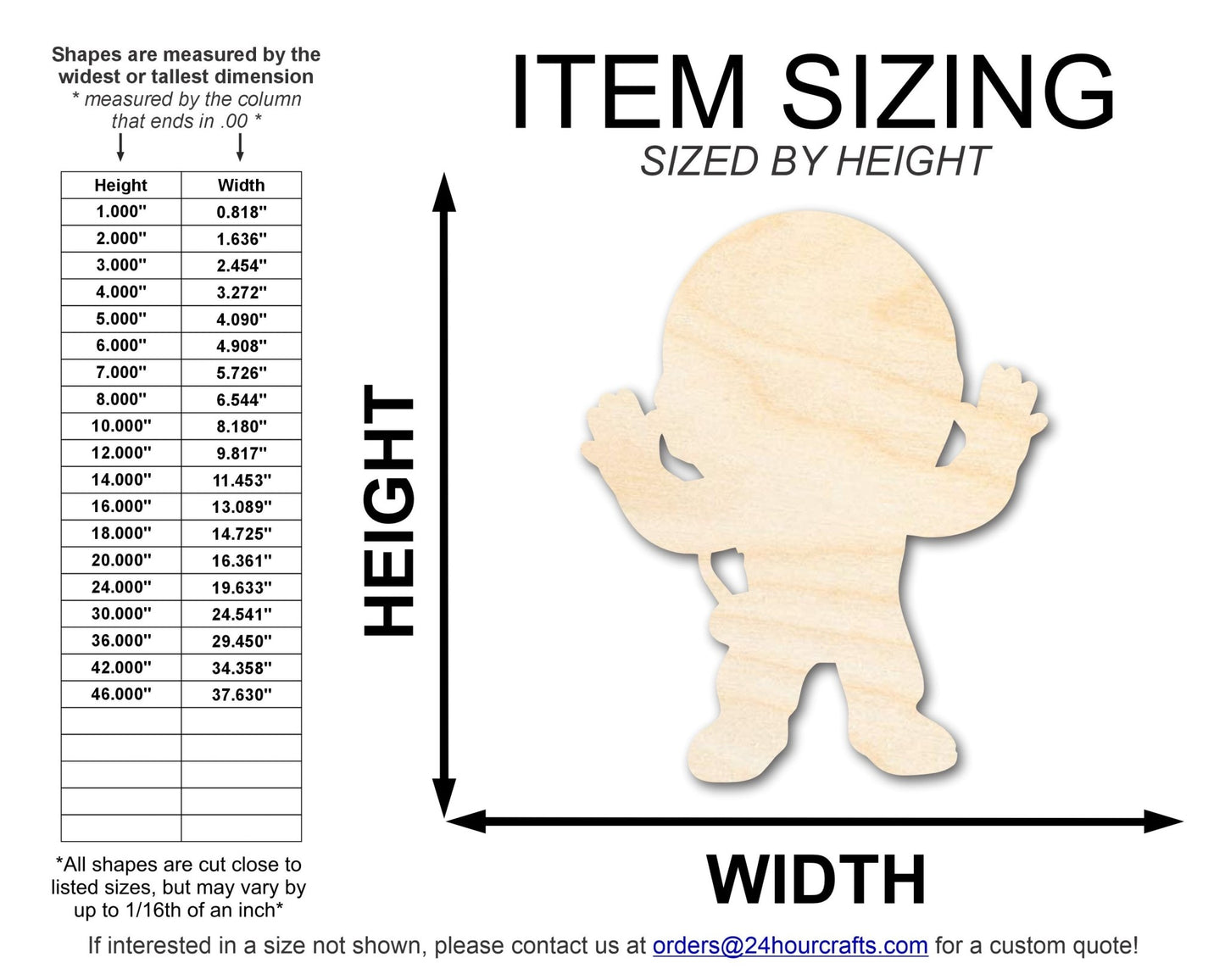 Unfinished Wood Cute Astronaut Shape | DIY Craft Cutout | up to 46" DIY - NameSigns.com