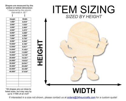 Unfinished Wood Cute Astronaut Shape | DIY Craft Cutout | up to 46" DIY - NameSigns.com