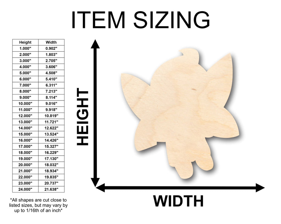 Unfinished Wood Cute Fairy Shape - Craft - up to 46" DIY - NameSigns.com