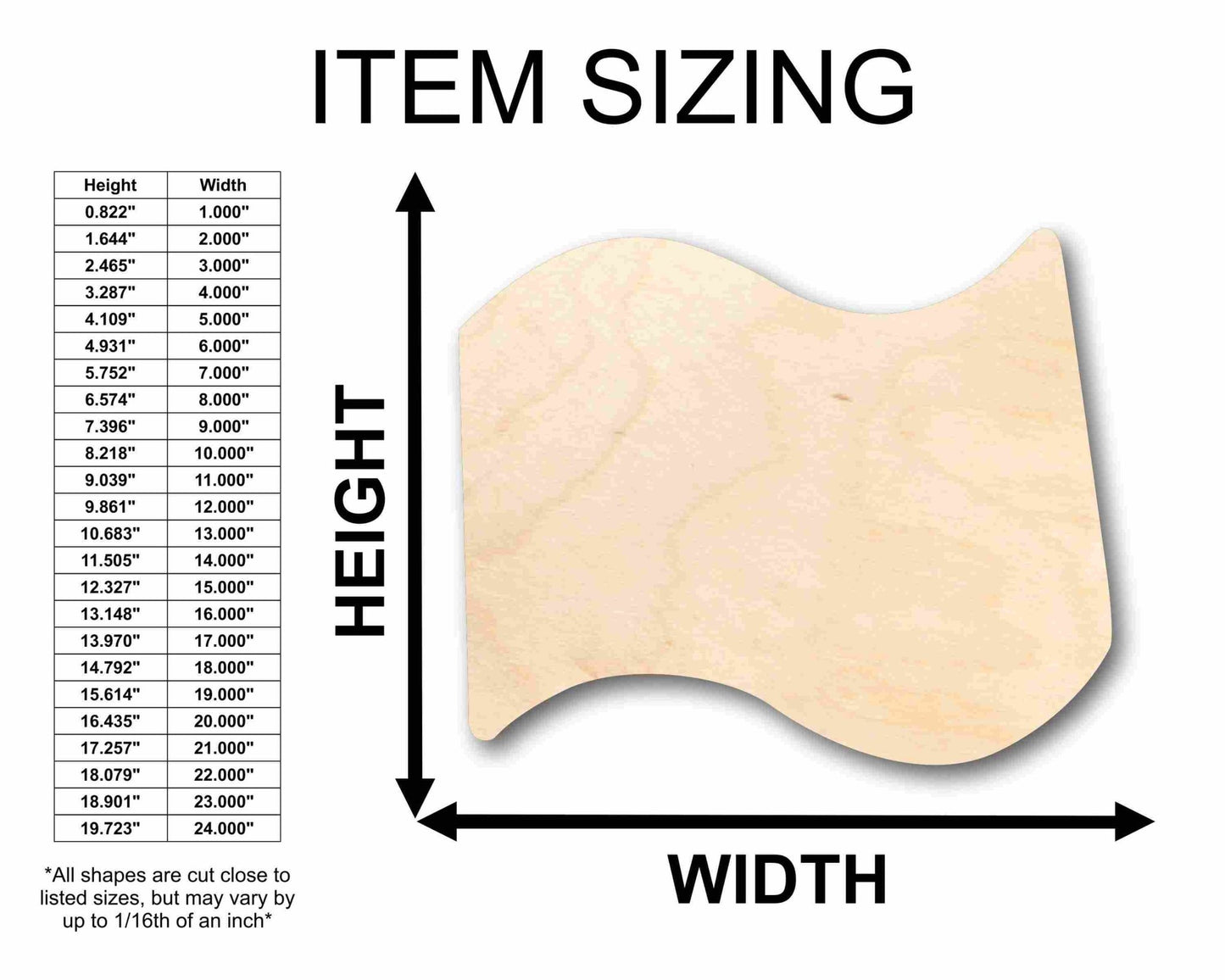 Unfinished Wood Cute Flag Silhouette - Craft - up to 46" DIY - NameSigns.com