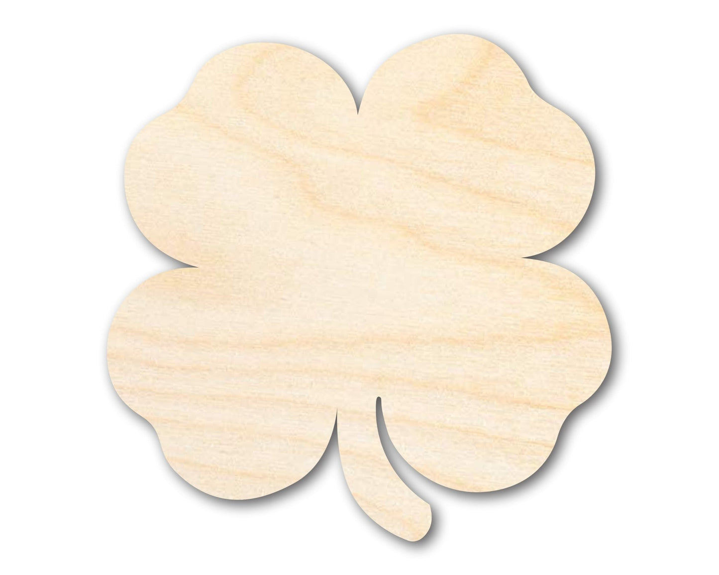 Unfinished Wood Cute Four Leaf Clover Shape - Craft - up to 46" DIY - NameSigns.com