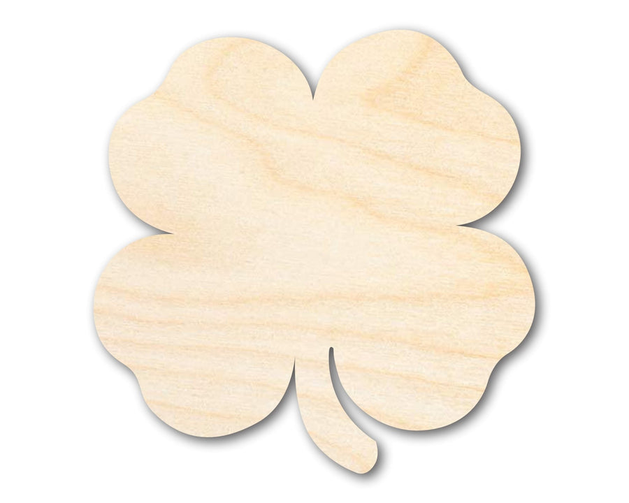 Unfinished Wood Cute Four Leaf Clover Shape - Craft - up to 46" DIY - NameSigns.com