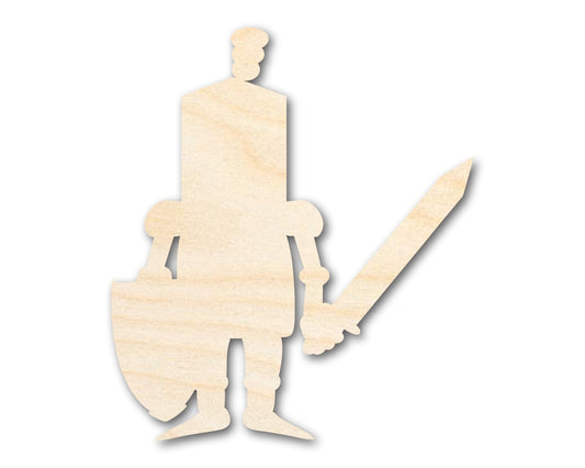 Unfinished Wood Cute Knight Shape | DIY Craft Cutout | up to 46" DIY - NameSigns.com