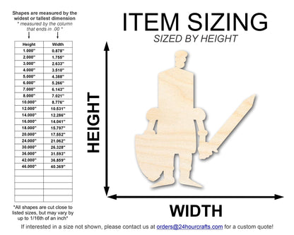 Unfinished Wood Cute Knight Shape | DIY Craft Cutout | up to 46" DIY - NameSigns.com