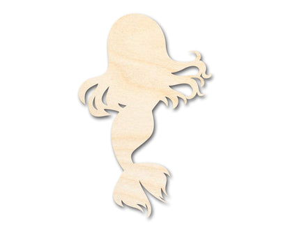 Unfinished Wood Cute Mermaid Silhouette - Craft - up to 46" DIY - NameSigns.com