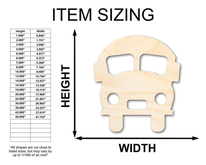 Unfinished Wood Cute School Bus Shape | Back to School | Kids Crafts | Craft Cutout | up to 46" DIY - NameSigns.com
