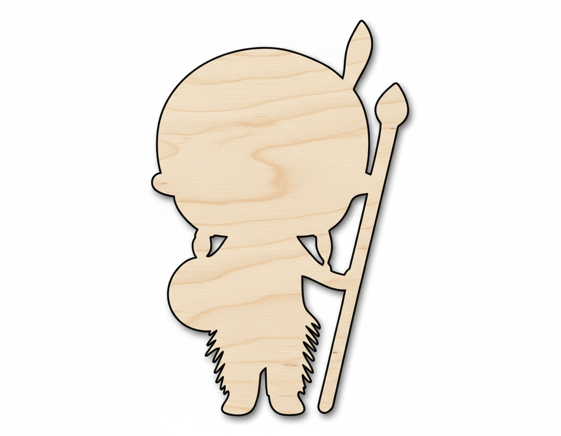 Unfinished Wood Cutout – Native Boy Shape | Sanded Birch Panels - NameSigns.com