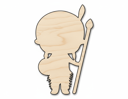 Unfinished Wood Cutout – Native Boy Shape | Sanded Birch Panels - NameSigns.com