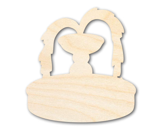 Unfinished Wood Cutout - Wooden Water Fountain Shape | Sanded Craft Blanks for DIY - NameSigns.com