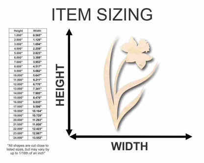 Unfinished Wood Daffodil Shape - Spring - Flower - Craft - up to 46" DIY - NameSigns.com