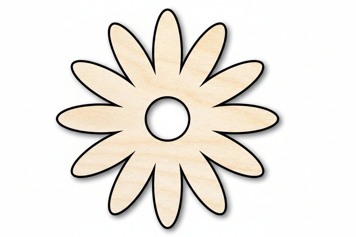 Unfinished Wood Daisy Shape | Flower | Craft Cutout | up to 46" DIY - NameSigns.com