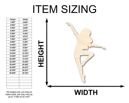 Unfinished Wood Dancer Shape - Dance Craft - up to 46" DIY - NameSigns.com
